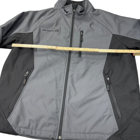 Free Country Mens Softshell Jacket X-Large Black & Gray Full Zip Pockets - Picture 6 of 8